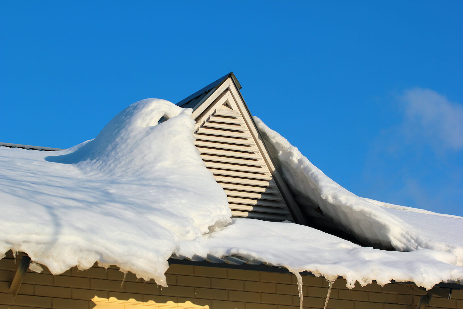Snow covered roofs