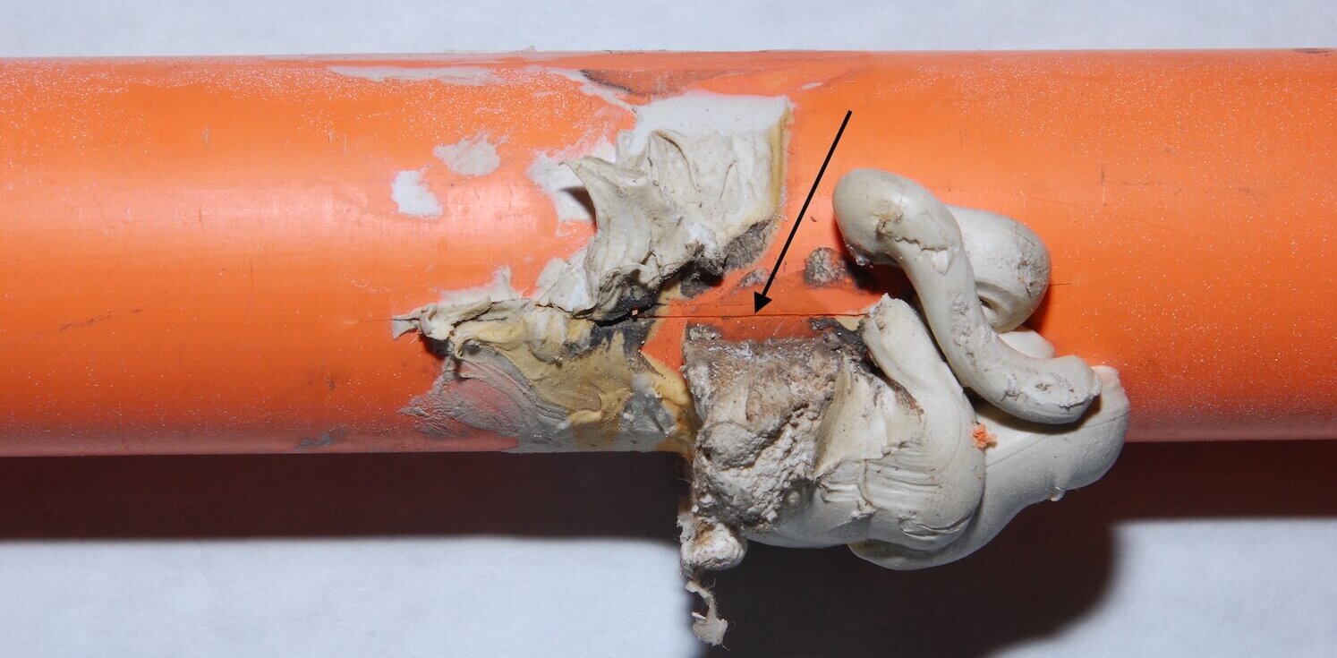 CPVC piping is susceptible to environmental stress cracking