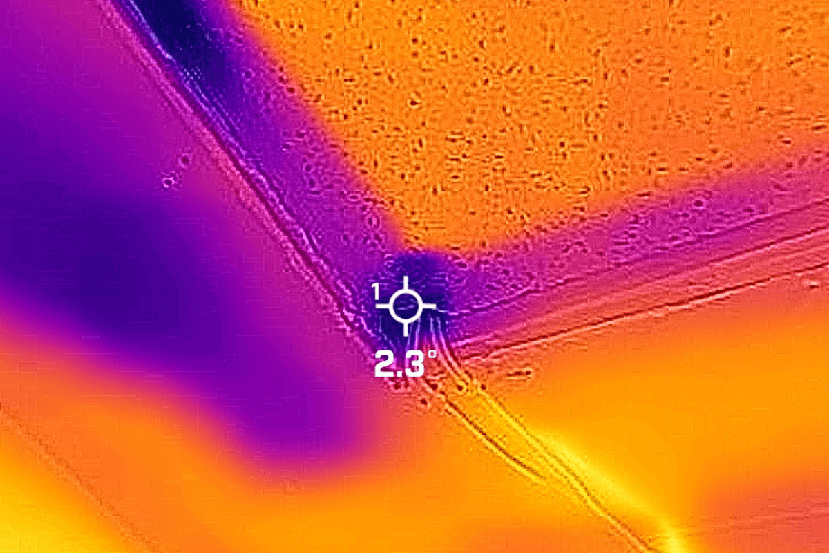 Cold Spot Noted With A Thermal Camera At Roof Level