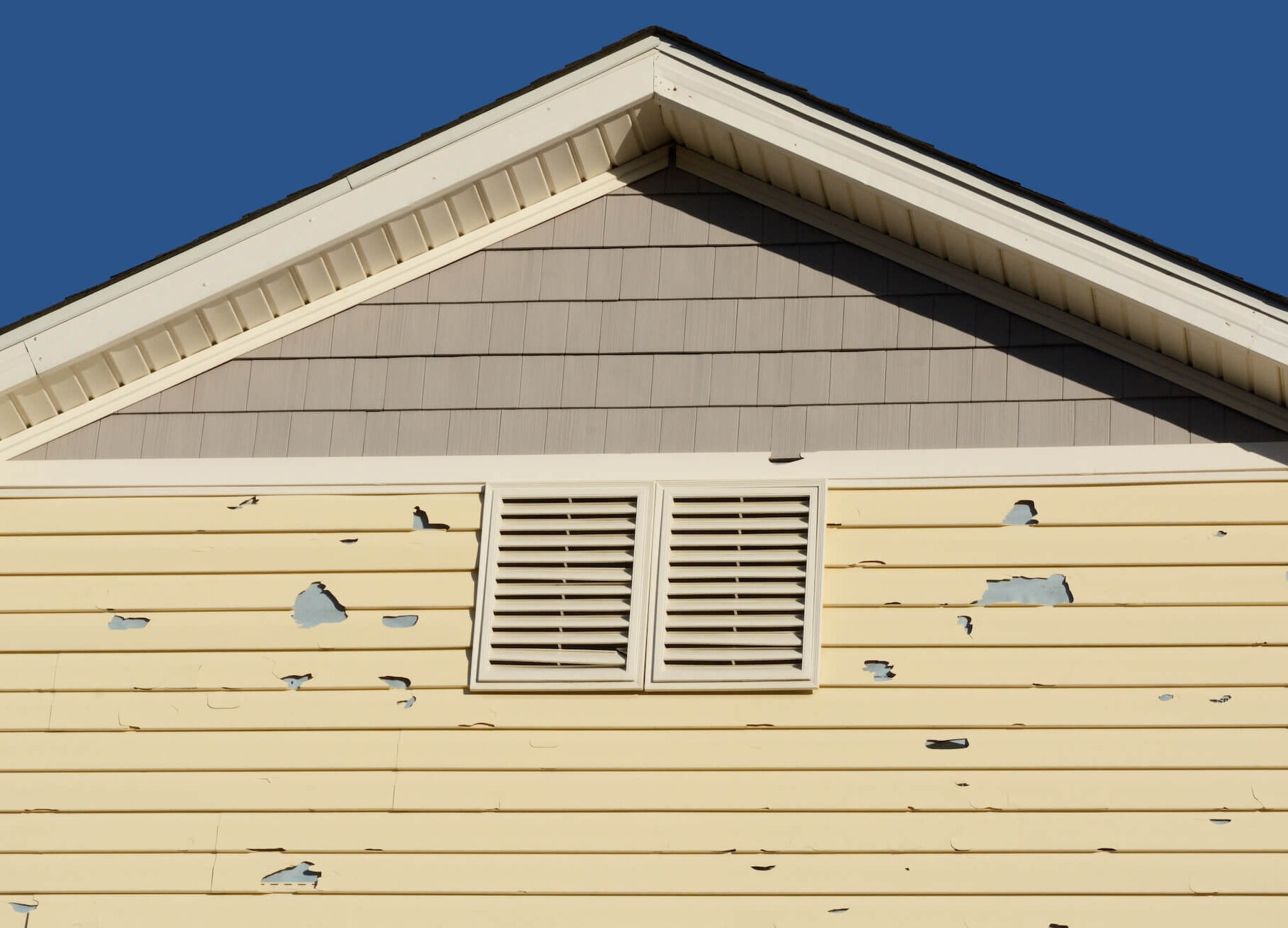 Damaged residential cladding Damaged residential cladding