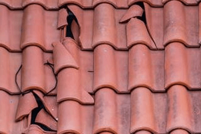 Figure 6_Hail damaged clay tiles Hail damaged clay tiles
